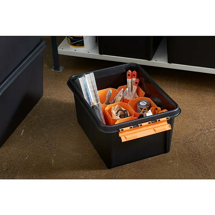 SmartStore Aufbewahrungsbox Pro - L x B x H: 50 x 39 x 26 cm, Kunststoff, Schwarz - Stimmungsaufnahme