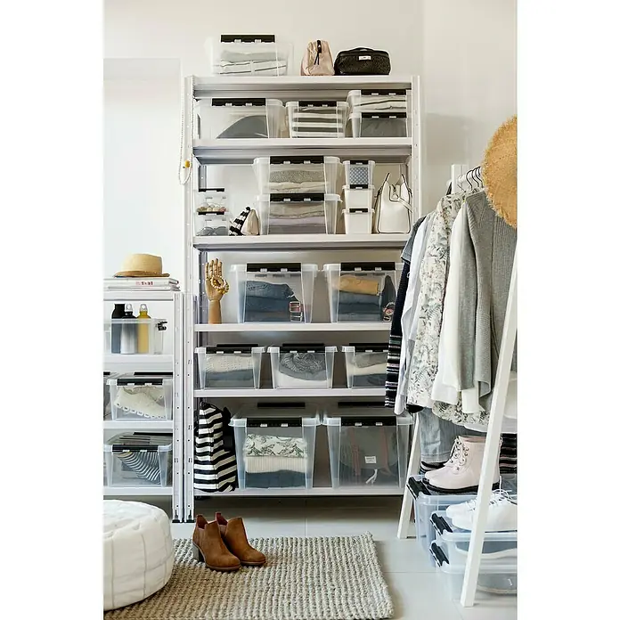SmartStore Aufbewahrungsbox Classic - L x B x H: 60 x 40 x 31 cm, Kunststoff, Transparent - Stimmungsaufnahme