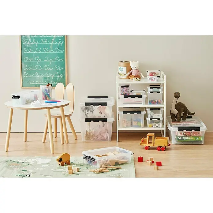 SmartStore Caja de almacenaje ClipBox - L x An x Al: 38 x 14 x 11 cm, Plástico, Transparente - Foto ambiente
