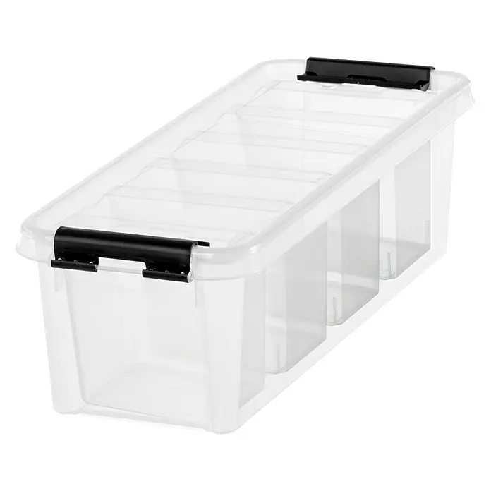 SmartStore Caja de almacenaje ClipBox - L x An x Al: 38 x 14 x 11 cm, Plástico, Transparente - Vista angular