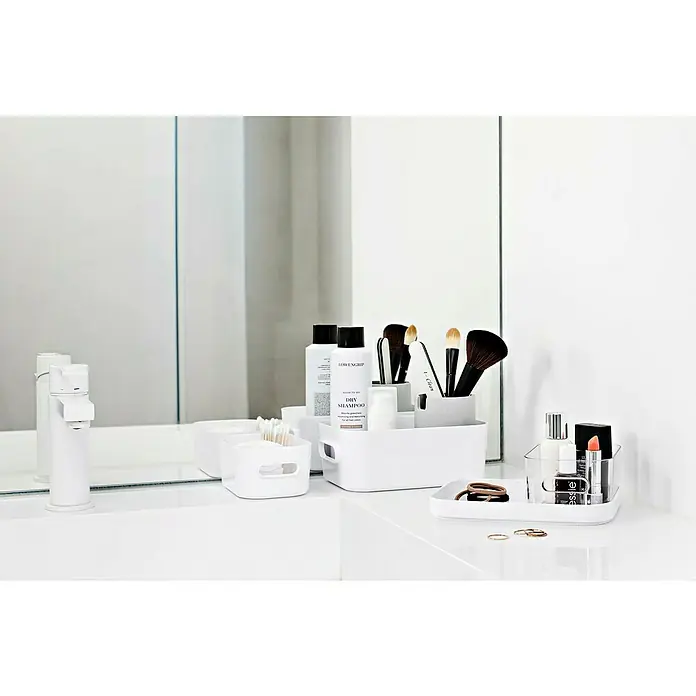SmartStore Aufbewahrungsbox Compact - L x B x H: 14,5 x 9 x 6 cm, Kunststoff, Weiß - Anwendungsbeispiel