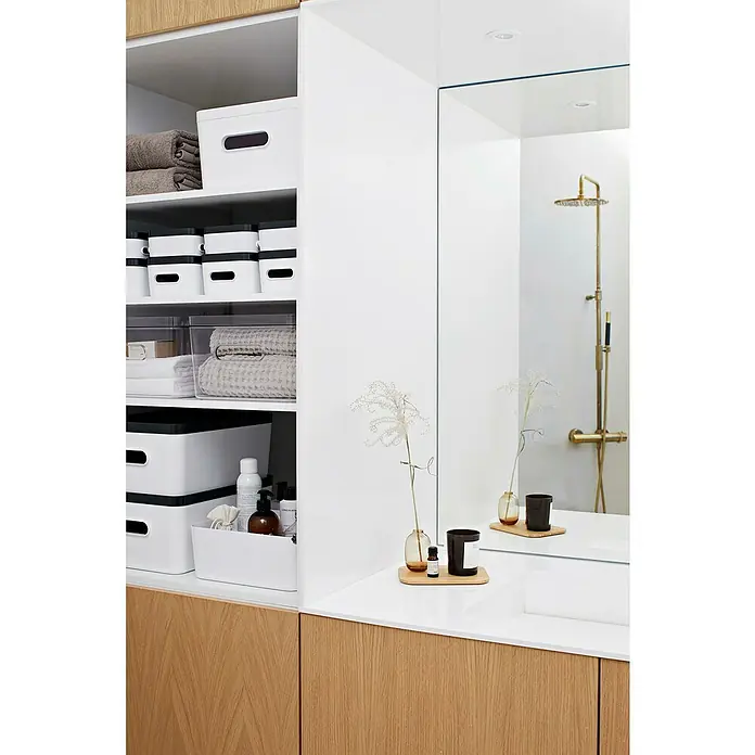 SmartStore Aufbewahrungsbox Compact - L x B x H: 20 x 14 x 7,5 cm, Kunststoff, Weiß - Stimmungsaufnahme