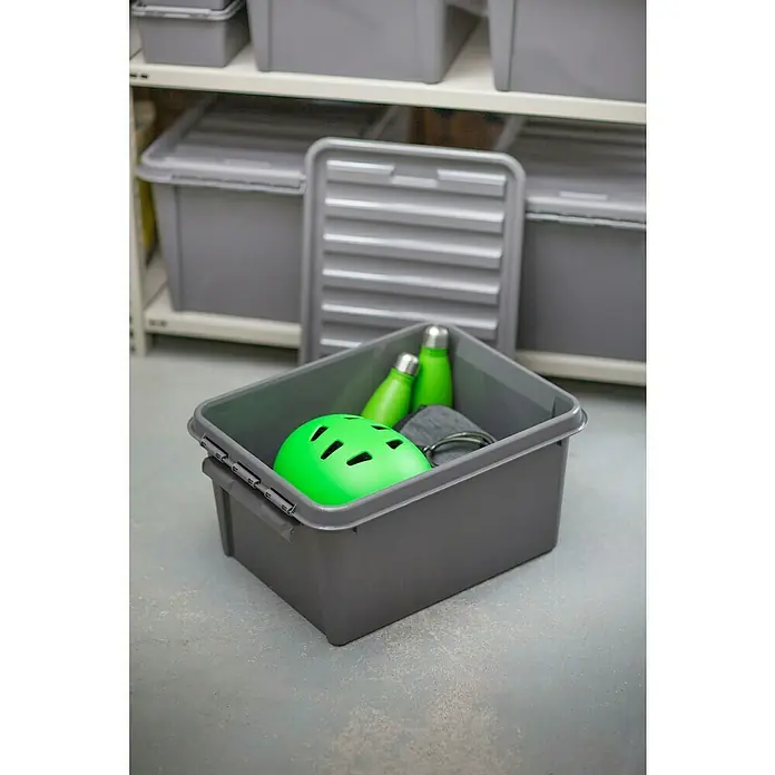SmartStore Aufbewahrungsbox - L x B x H: 40 x 30 x 18 cm, Kunststoff, Taupe - Stimmungsaufnahme