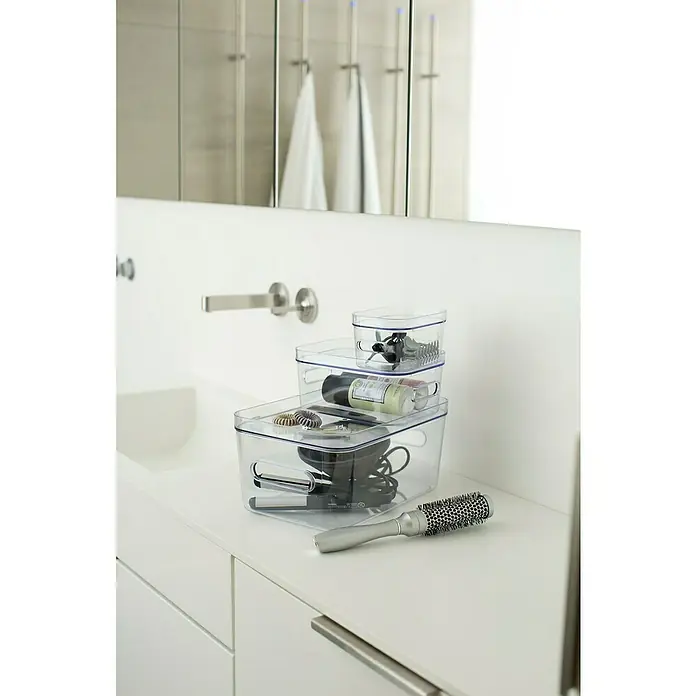 SmartStore Aufbewahrungsbox Compact - L x B x H: 20 x 14 x 7,5 cm, Kunststoff, Transparent - Stimmungsaufnahme