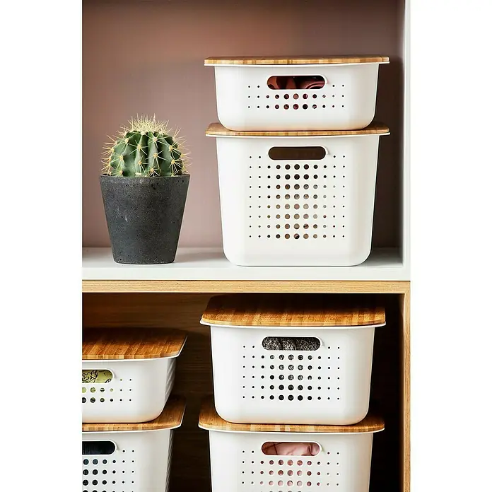 SmartStore Aufbewahrungsbox Basket Recycled 20 - L x B x H: 37 x 28 x 20 cm, Weiß - Stimmungsaufnahme