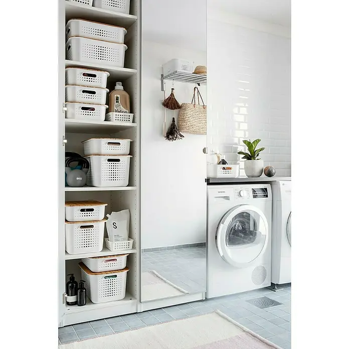SmartStore Aufbewahrungsbox Basket Recycled 15 - L x B x H: 37 x 28 x 15 cm, Weiß - Stimmungsaufnahme