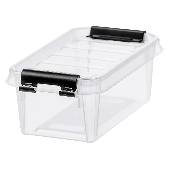SmartStore Aufbewahrungsbox Classic - L x B x H: 15 x 9 x 6 cm, Kunststoff, Transparent - Diagonale Ansicht