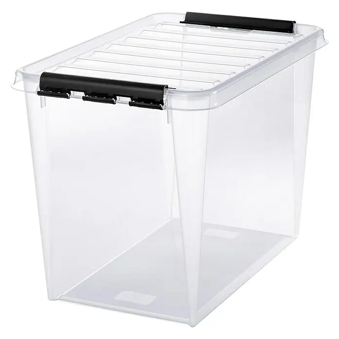 SmartStore Aufbewahrungsbox Classic - L x B x H: 60 x 43 x 40 cm, Kunststoff, Transparent - Diagonale Ansicht