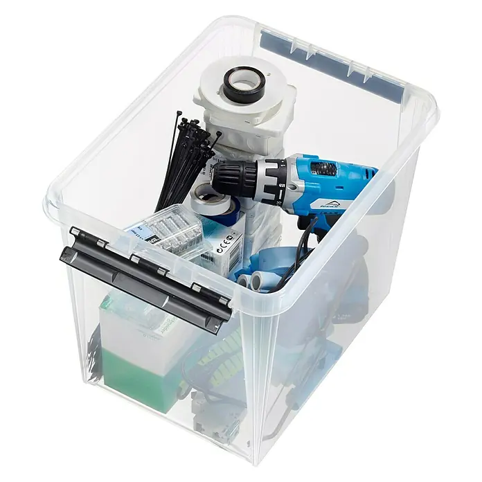 SmartStore Aufbewahrungsbox Classic - L x B x H: 40 x 30 x 32 cm, Kunststoff, Transparent - Anwendungsbeispiel