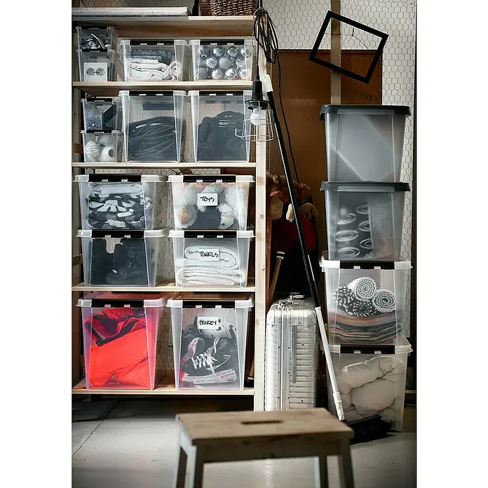 SmartStore Aufbewahrungsbox Classic - L x B x H: 40 x 30 x 32 cm, Kunststoff, Transparent - Stimmungsaufnahme