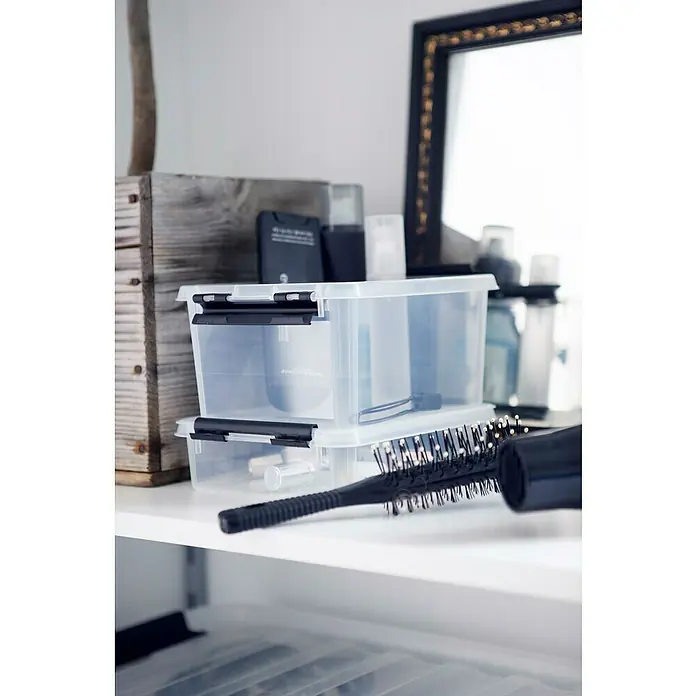SmartStore Aufbewahrungsbox Classic - L x B x H: 21 x 17 x 6 cm, Kunststoff, Transparent - Stimmungsaufnahme
