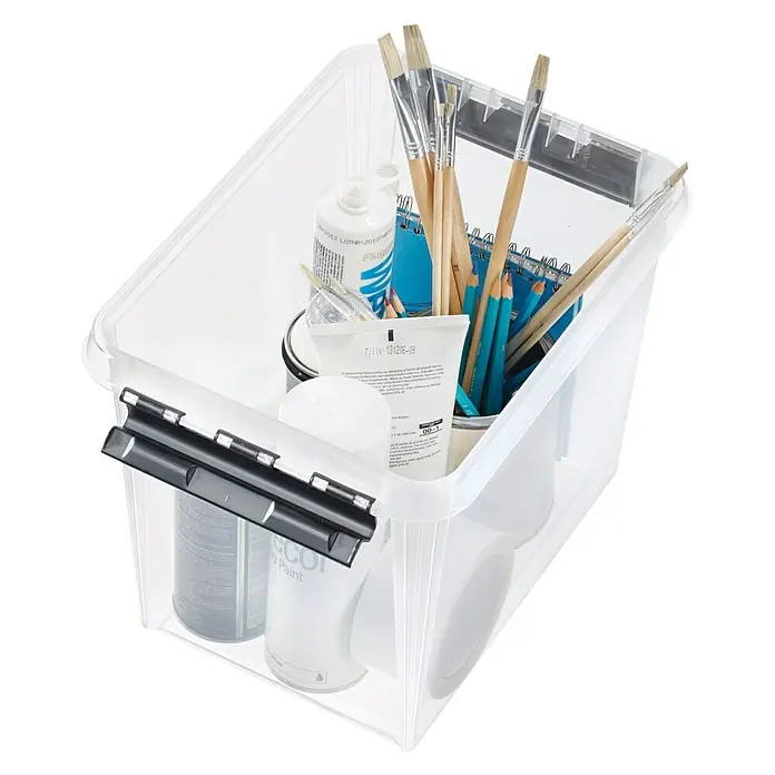 SmartStore Aufbewahrungsbox Classic - L x B x H: 34 x 25 x 27 cm, Kunststoff, Transparent - Anwendungsbeispiel