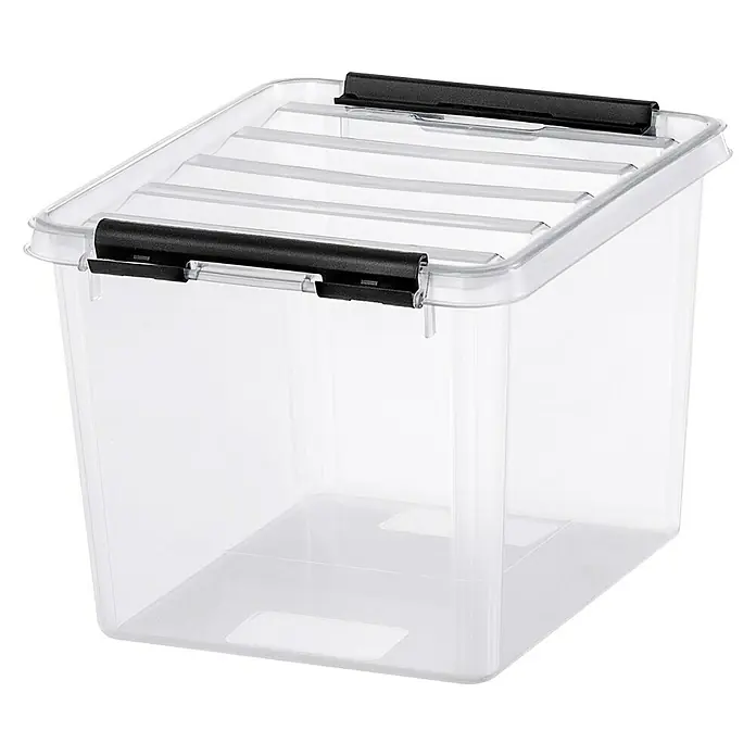 SmartStore Aufbewahrungsbox Classic - L x B x H: 21 x 17 x 15 cm, Kunststoff, Transparent - Diagonale Ansicht