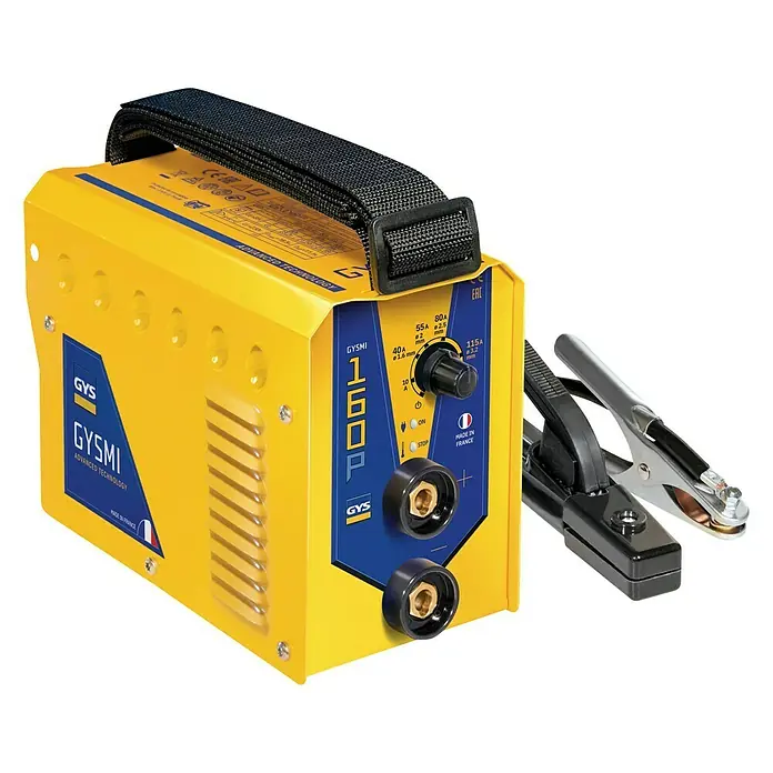 Gys Elektrodenschweißgerät GYSMI 160P - Schweißstrom: 10 - 160 A, Elektrodenstärke: 1,6 - 4 mm - Diagonale Ansicht