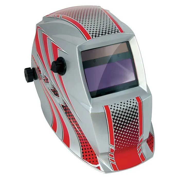 Gys Schweißhelm LCD Hermes - Maße Sichtfenster: 98 x 43 mm, Schutzstufe: 9 - 13 - Diagonale Ansicht