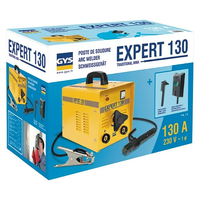 Gys Elektrodenschweißgerät Expert 130 - 55 - 130 A, Elektrodenstärke: 2 - 3,2 mm - Diagonale Ansicht