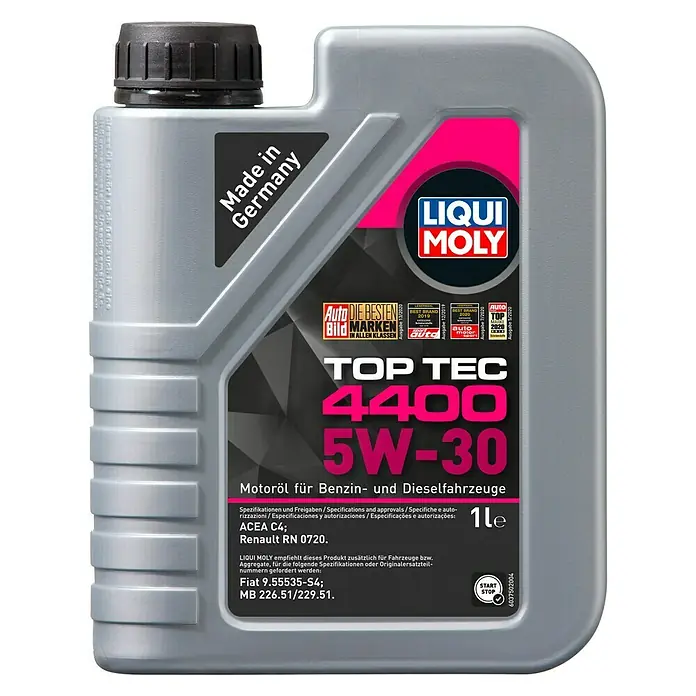 Liqui Moly Leichtlaufmotorenöl Top Tec 4400 - 5W-30, C4, 1 l - Vorderansicht