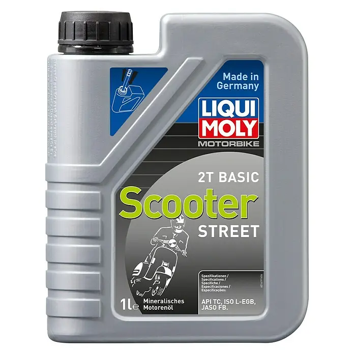 Liqui Moly Motoröl Scooter Street T2 - 1 l, Geeignet für: 2-Takt-Motoren - Vorderansicht