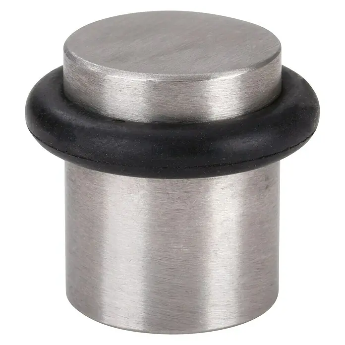 Türstopper Set Inox 20x25 mm - Ø x H: 20 x 25 mm, Montageart: Schrauben, Silber/Schwarz - Vorderansicht