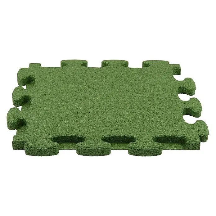 Gum-tech Fallschutzmatte Puzzle Mat 3D - Grün, L x B x H: 55 x 55 x 3 cm - Diagonale Ansicht