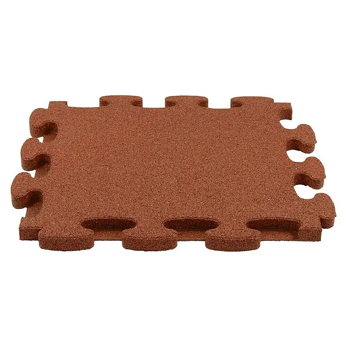 Gum-tech Fallschutzmatte Puzzle Mat 3D - Rot, L x B x H: 55 x 55 x 3 cm - Diagonale Ansicht
