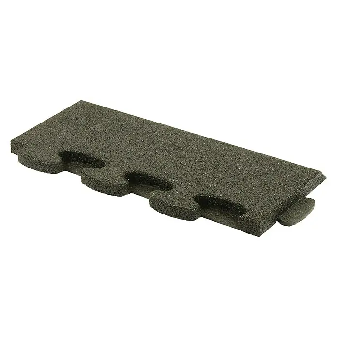 Gum-tech Fallschutzmatte Puzzle Mat 3D - Schwarz, L x B x H: 55 x 25 x 3 cm - Diagonale Ansicht