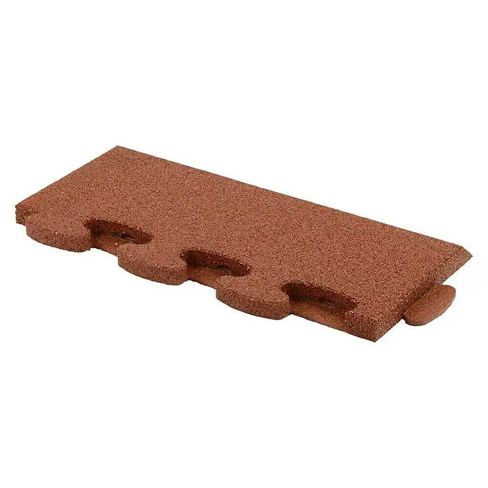 Gum-tech Fallschutzmatte Puzzle Mat 3D - Rot, L x B x H: 55 x 25 x 3 cm - Diagonale Ansicht
