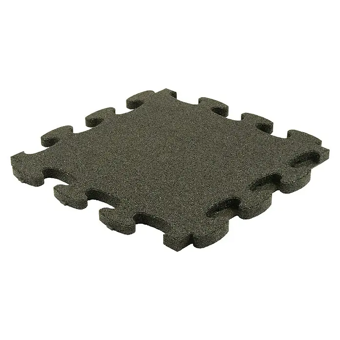 Gum-tech Fallschutzmatte Puzzle Mat 3D - Schwarz, L x B x H: 55 x 55 x 3 cm - Diagonale Ansicht