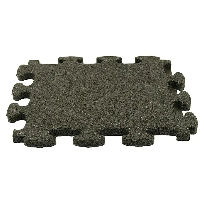 Gum-tech Fallschutzmatte Puzzle Mat 3D - Schwarz, L x B x H: 55 x 55 x 3 cm - Diagonale Ansicht