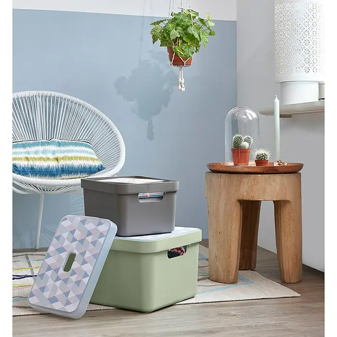 Sunware Aufbewahrungsbox Sigma Home - L x B x H: 35,2 x 25,3 x 18,3 cm, Kunststoff, Hellgrau - Stimmungsaufnahme