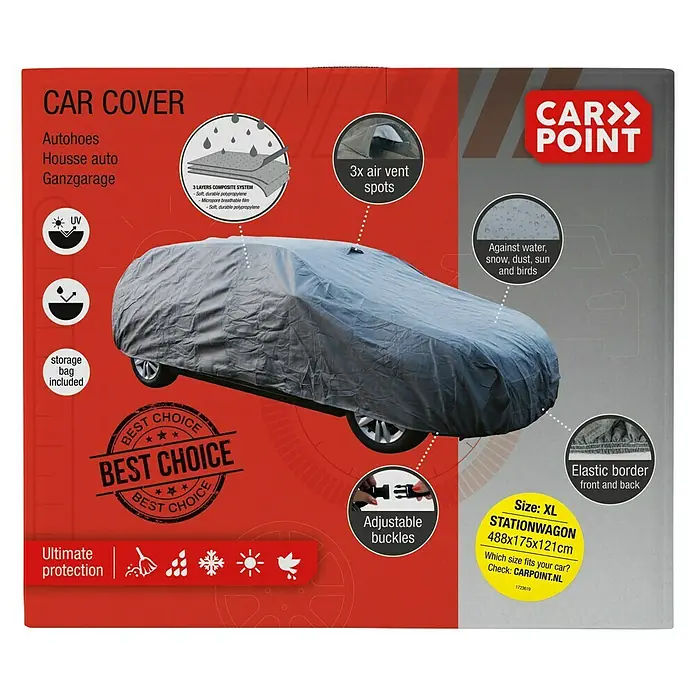 Carpoint Autohoes Soft Shell MPV-M - 468 x 188 x 145 cm - Vooraanzicht