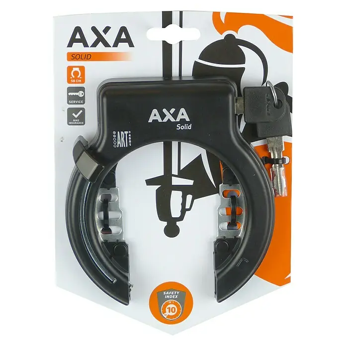 Axa Ringslot Solid - Zwart - Vooraanzicht