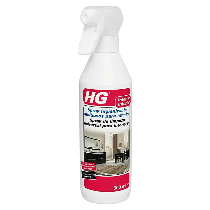 HG Limpiador de superficies multiusos Spray para interior - 500 ml, Botella con cabezal rociable - Vista frontal