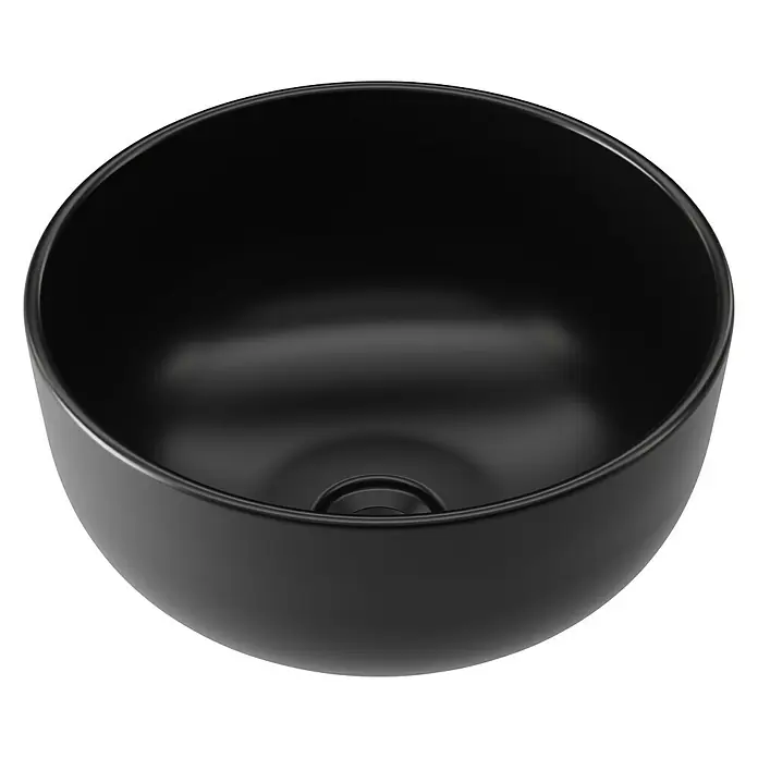 Lavabo de sobremesa Trenzo - 37 x 37 cm, Negro - Vista angular