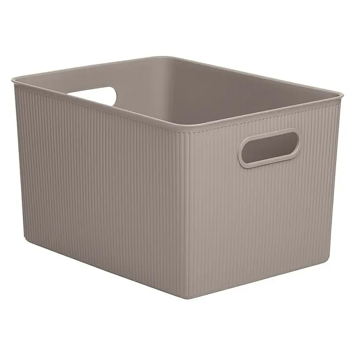 Tatay Baobab Cesta para la ropa XL - 29,4 x 38,5 x 23 cm, Plástico, Taupe - Vista angular