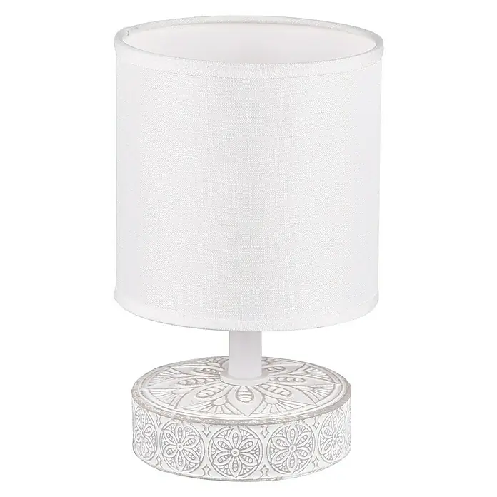 Trio Lighting Lámpara de sobremesa redonda Marie - 28 W, Ø x Al: 130 mm x 20,5 cm, Blanco, E14 - Vista frontal