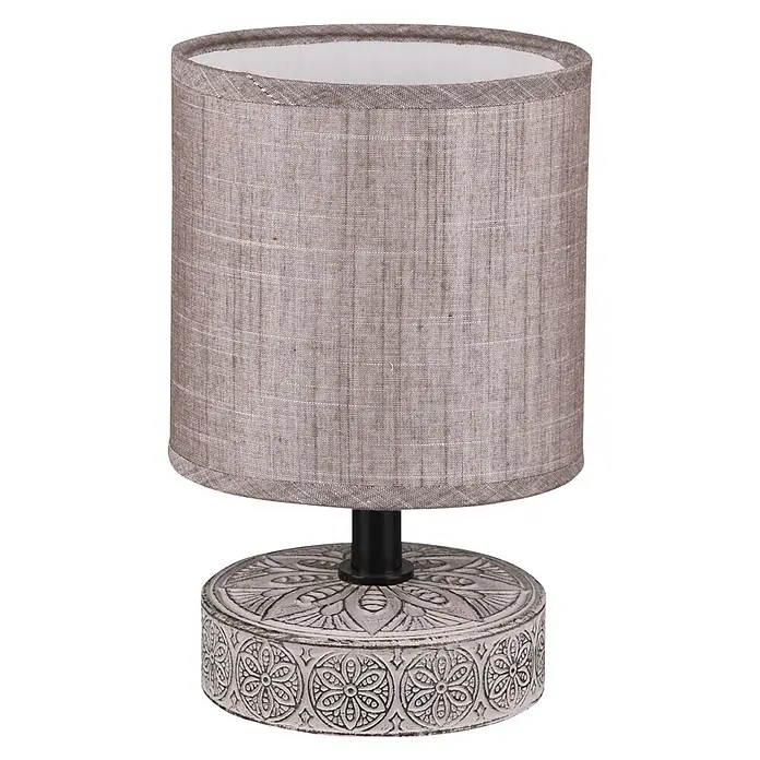 Trio Lighting Lámpara de sobremesa redonda Marie - 28 W, Ø x Al: 130 mm x 20,5 cm, Marrón, E14 - Vista frontal