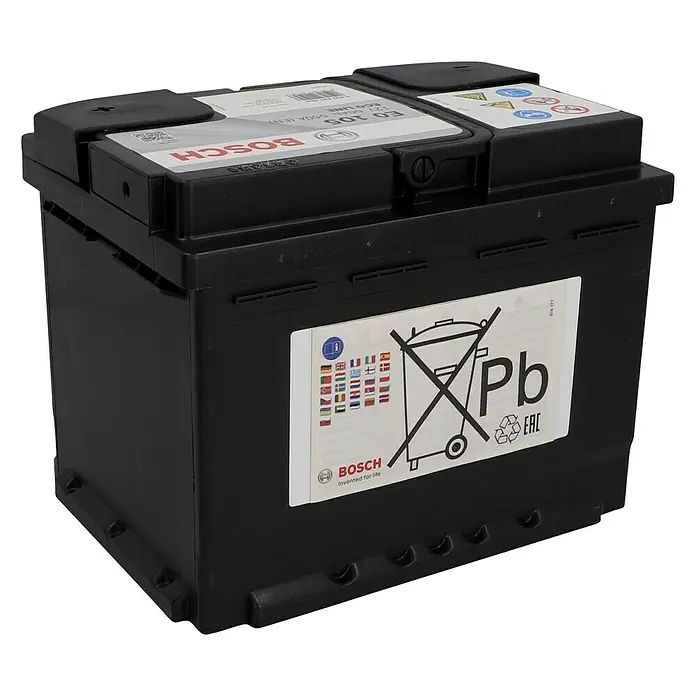 Bosch Autobatterie Eco Line SLI - Kapazität: 60 Ah, 12 V, Ergonomischer Tragegriff - Diagonale Ansicht