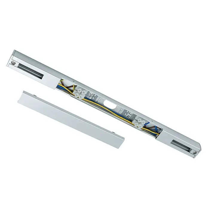 Paulmann URail Mittel-Einspeisung - L x B x H: 304 x 18 x 18 mm, Chrom matt - Diagonale Ansicht