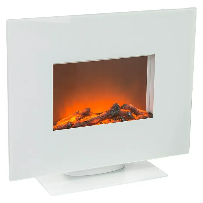 Elektrischer Kamin - 1.600 W, Weiß, 26 x 60 x 50 cm - Diagonale Ansicht