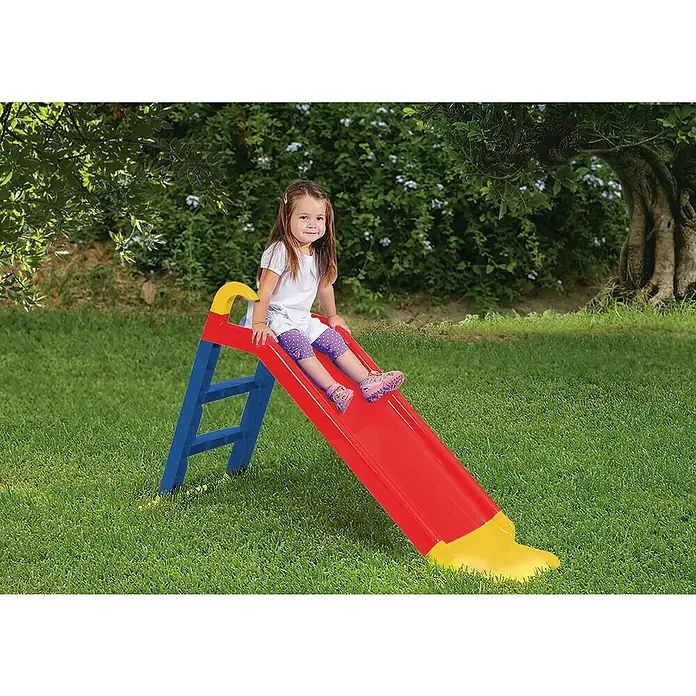 Tobogán Alicia - 141 cm, Plástico (HDPE), Azul, Rojo, Amarillo - Producto en uso