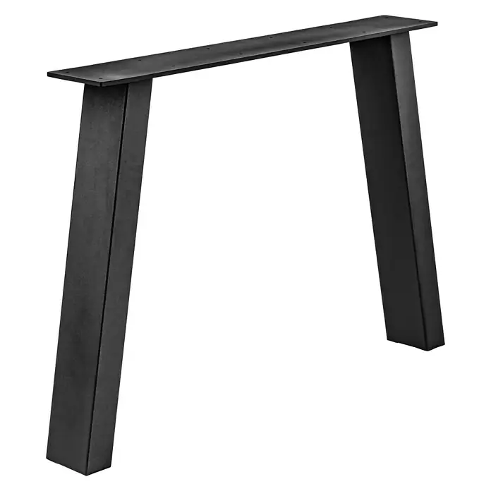 Pur Iternal Black Edition Tischbein Strong - 900 x 150 x 712 mm, Schwarz, U-Form, Passend für: Tischplatten Breite ≥ 100 cm, 2 Stk. - Diagonale Ansicht