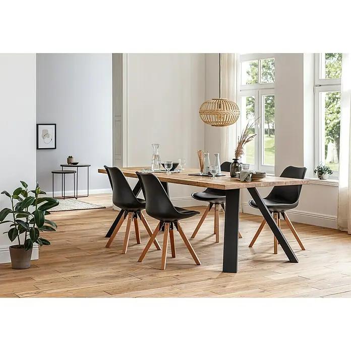 Pur Iternal Black Edition Tischbein Strong - 900 x 520 x 712 mm, Schwarz, V-Form, Passend für: Tischplatten Breite ≥ 100 cm, 2 Stk. - Stimmungsaufnahme