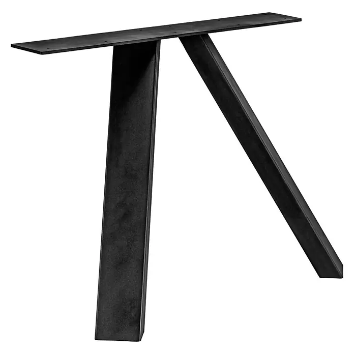 Pur Iternal Black Edition Tischbein Strong - 900 x 520 x 712 mm, Schwarz, V-Form, Passend für: Tischplatten Breite ≥ 100 cm, 2 Stk. - Diagonale Ansicht