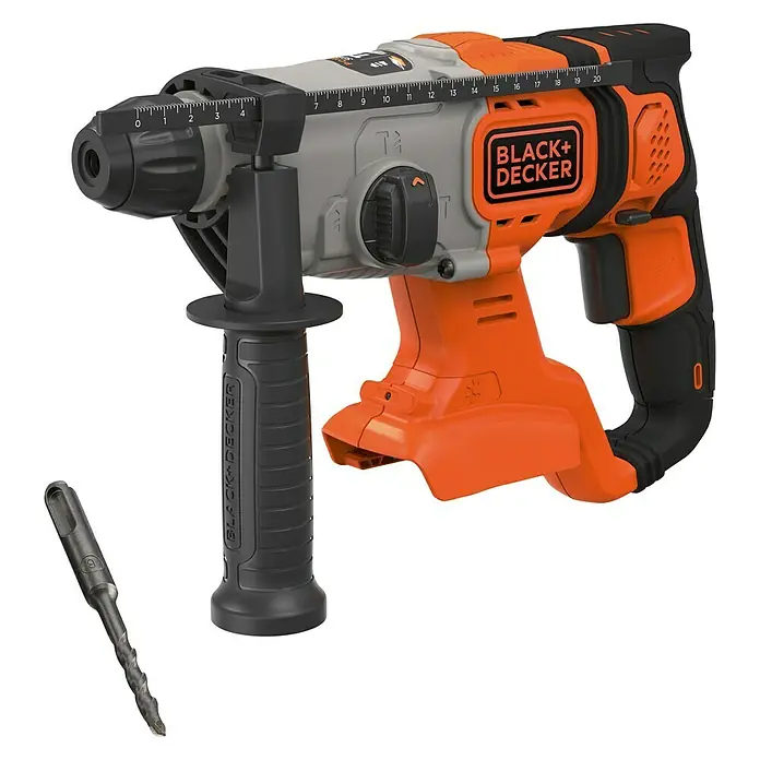 Black+Decker Accucombihamer 18V Pneumatisch - 18 V, Excl. accu, Onbelast toerental: 0 tpm - 1.880 tpm, Slagkracht enkele slag: 1,2 J - Diagonaal zicht