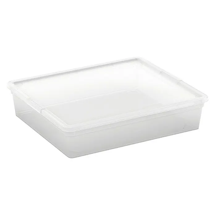 KIS Aufbewahrungsbox C Box Flat - L x B x H: 40 x 34 x 9 cm, Kunststoff, Transparent - Diagonale Ansicht