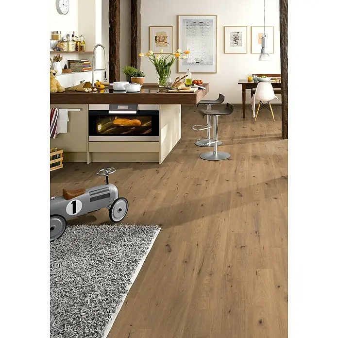 Laminat Hrast Mühltal - 1.292 x 193 x 7 mm, Rustikalni pod - Živopisni prikaz