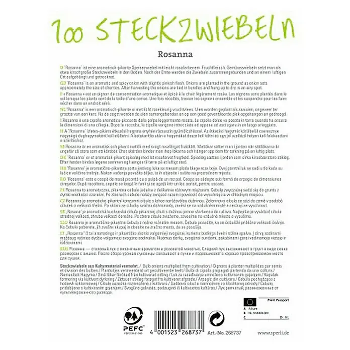 Sperli Steckzwiebeln Rosanna -  - Rückansicht