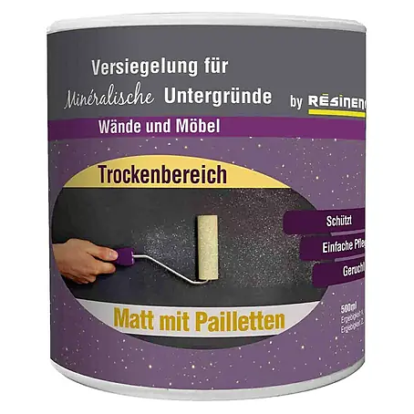 Résinence  Versiegelung mit Pailletten