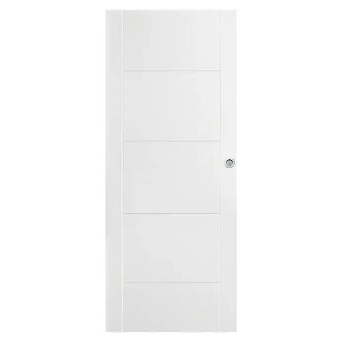 Solid Elements Puerta corredera de madera Berlín - 82,5 x 203 cm, Blanco, Maciza, Con uñero - Vista frontal
